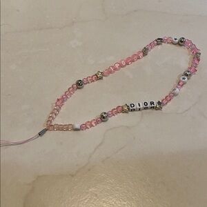 Dior 2025 Pink Beaded Phone Charm